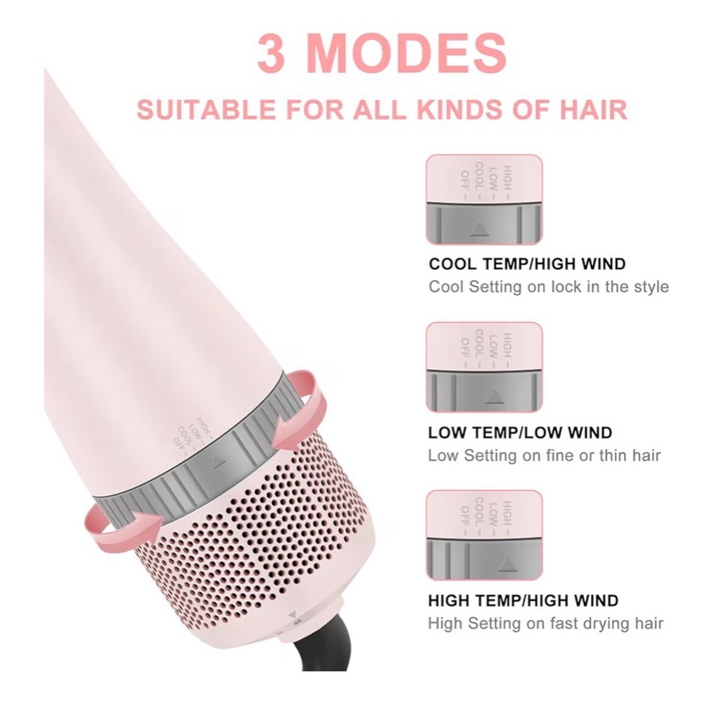 ✨ IG INGLAM 4-in-1 Blowout Hair Dryer Brush Set – Pink (New With Tags) ✨ - Picture 6 of 14
